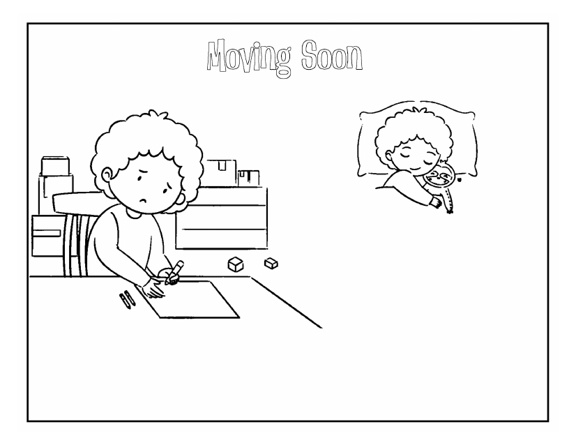 Coloring page: getting ready to move